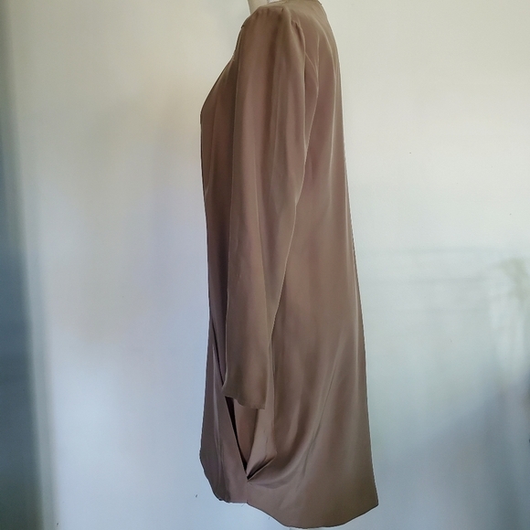 Revolve | Amanda Uprichard Long Sleeved Silk Foldover Dress - Picture 6 of 11